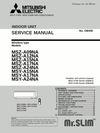 Mitsubishi Air Conditioner Service Manual 02