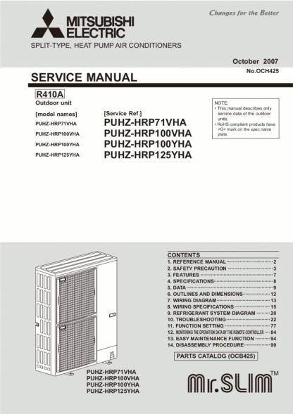 Mitsubishi Air Conditioner Service Manual 09