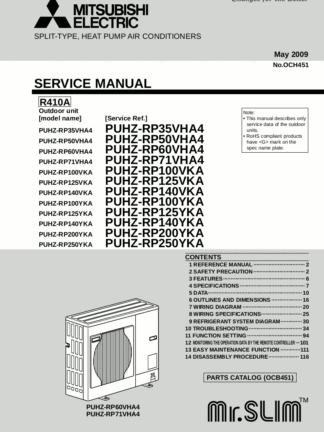 Mitsubishi Air Conditioner Service Manual 37
