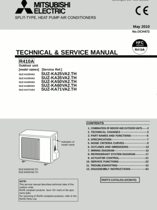 Mitsubishi Air Conditioner Service Manual 38