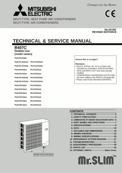 Mitsubishi Air Conditioner Service Manual 78