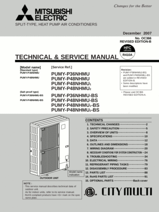 Mitsubishi Air Conditioner Service Manual 82