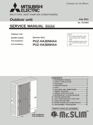 Mitsubishi Air Conditioner Service Manual 83