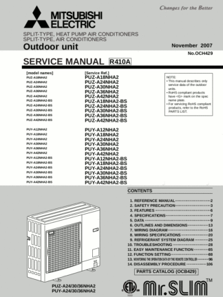 Mitsubishi Air Conditioner Service Manual 98