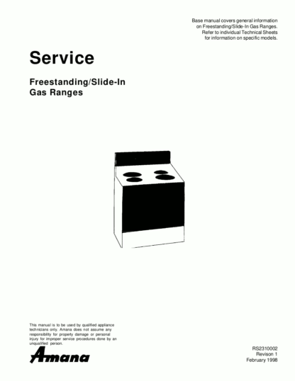 Amana Food Warmer Service Manual 05