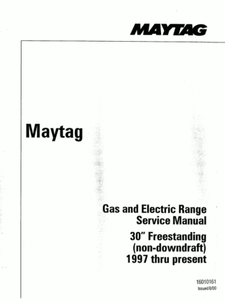 Crosley Gas and Electric Range Service Manual 1