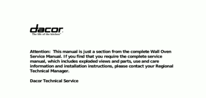 Dacor Oven Service Manual 04
