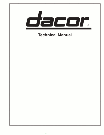 Dacor Range Service Manual 08