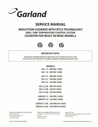 Garland Food Warmer Service Manual 03