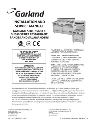 Garland Food Warmer Service Manual 04