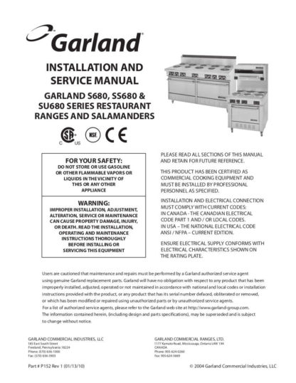 Garland Food Warmer Service Manual 04