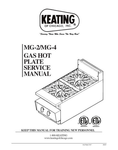 Keating Food Warmer Service Manual 01