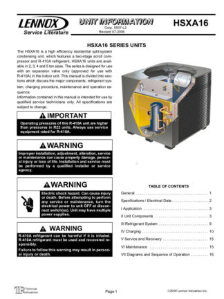 Lennox Air Conditioner Service Manual 35