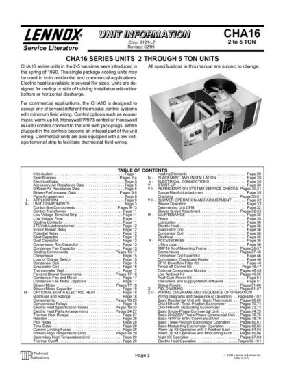 Lennox Air Conditioner Service Manual 97