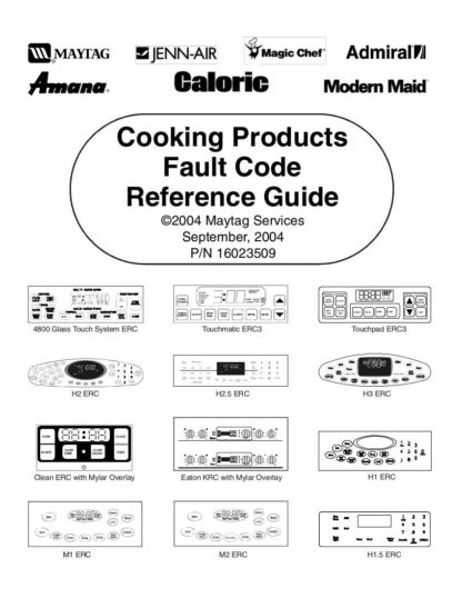Maytag Etc Cooking Products Fault Code Reference Guide