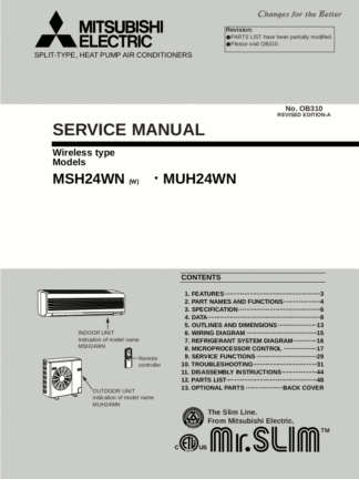 Mitsubishi Air Conditioner Service Manual 101