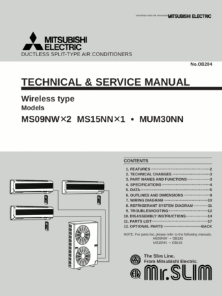 Mitsubishi Air Conditioner Service Manual 104