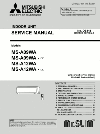 Mitsubishi Air Conditioner Service Manual 110