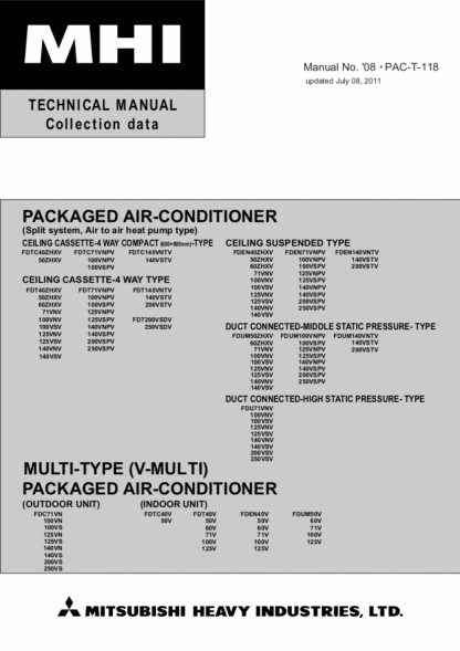 Mitsubishi Air Conditioner Service Manual 112