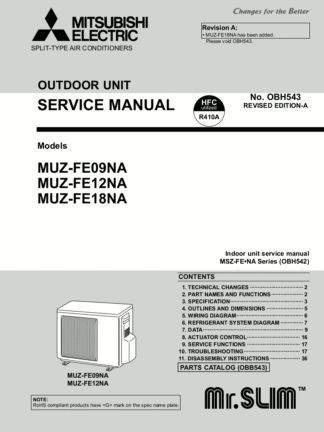 Mitsubishi Air Conditioner Service Manual 33