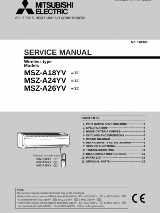 Mitsubishi Air Conditioner Service Manual 43