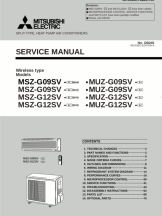Mitsubishi Air Conditioner Service Manual 54