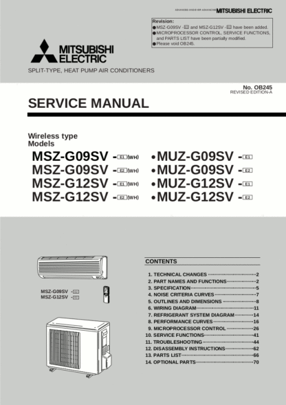Mitsubishi Air Conditioner Service Manual 54