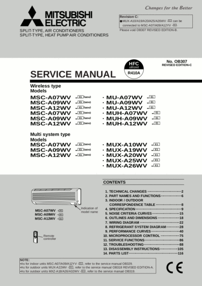 Mitsubishi Air Conditioner Service Manual 58