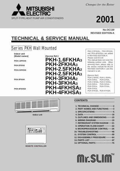 Mitsubishi Air Conditioner Service Manual 75