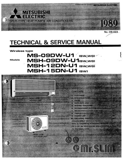 Mitsubishi Air Conditioner Service Manual 76