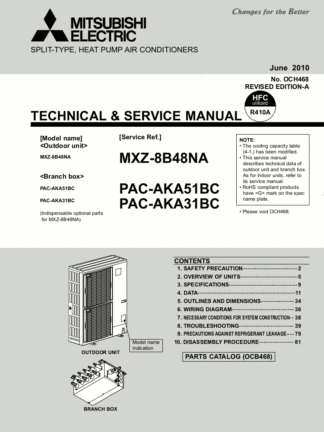 Mitsubishi Air Conditioner Service Manual 89
