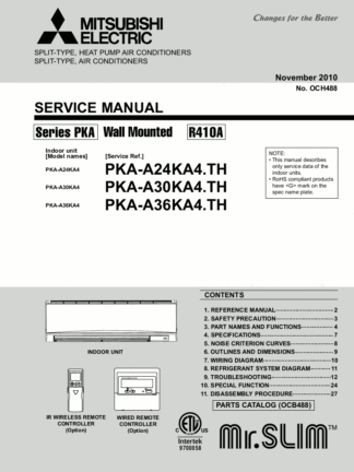 Mitsubishi Air Conditioner Service Manual 99