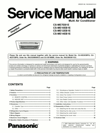 Panasonic Air Conditioner Service Manual 05