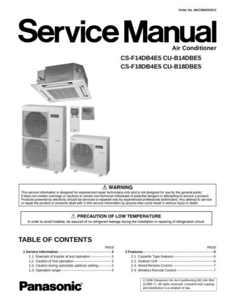Panasonic Air Conditioner Service Manual 07