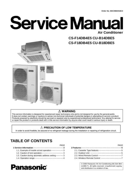 Panasonic Air Conditioner Service Manual 07
