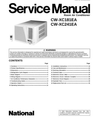 Panasonic Air Conditioner Service Manual 102