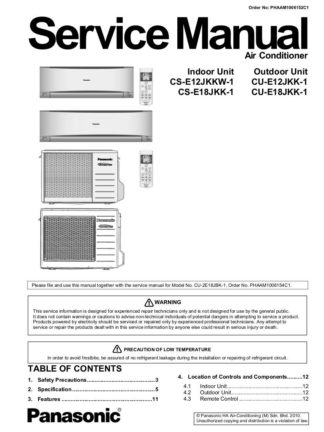 Panasonic Air Conditioner Service Manual 103