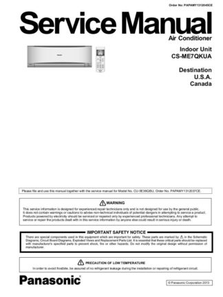 Panasonic Air Conditioner Service Manual 108