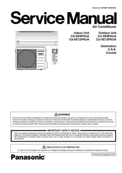 Panasonic Air Conditioner Service Manual 109