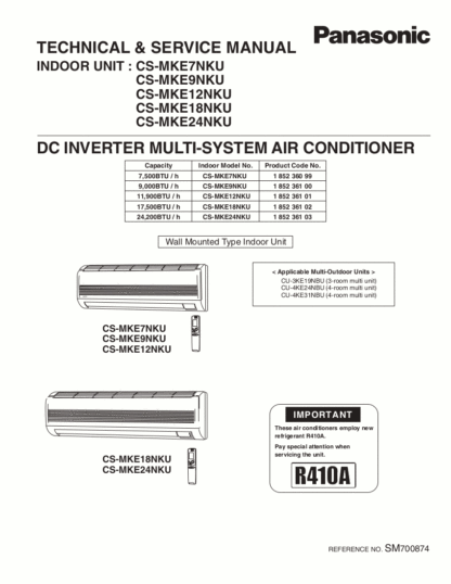 Panasonic Air Conditioner Service Manual 112
