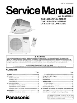Panasonic Air Conditioner Service Manual 16