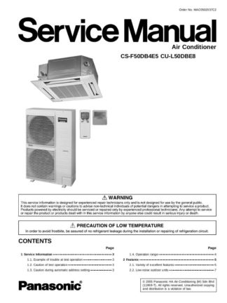 Panasonic Air Conditioner Service Manual 21