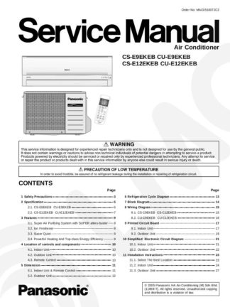 Panasonic Air Conditioner Service Manual 26