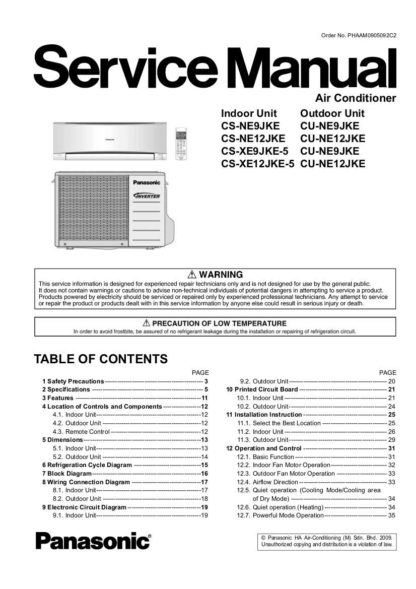 Panasonic Air Conditioner Service Manual 28