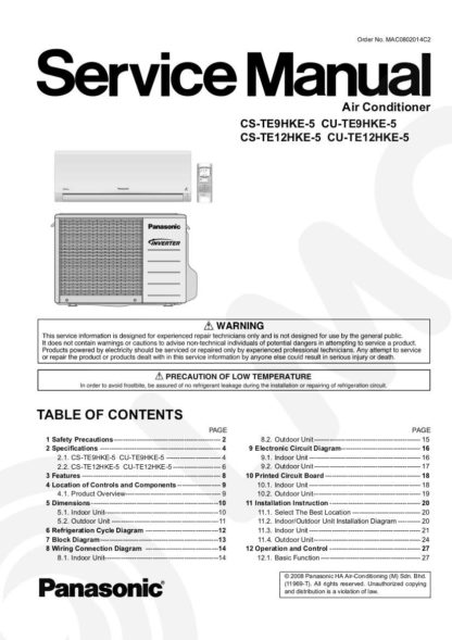 Panasonic Air Conditioner Service Manual 32
