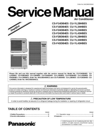Panasonic Air Conditioner Service Manual 41