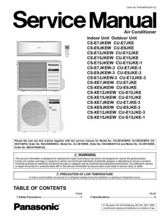 Panasonic Air Conditioner Service Manual 43
