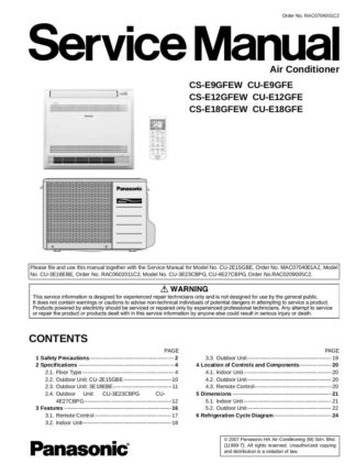 Panasonic Air Conditioner Service Manual 47