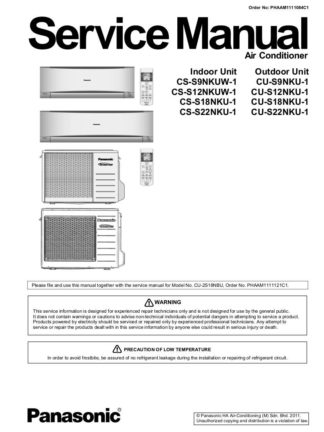 Panasonic Air Conditioner Service Manual 52