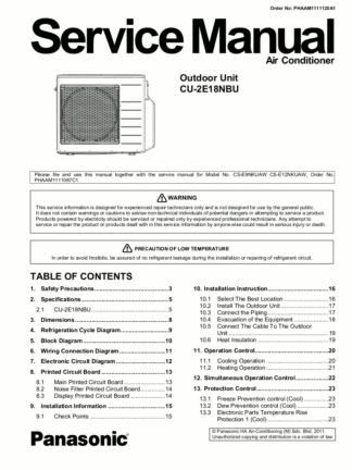 Panasonic Air Conditioner Service Manual 53